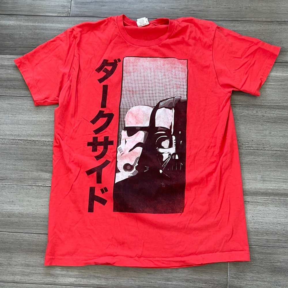 Star Wars storm trooper and Darth Vader graphic t-shirt